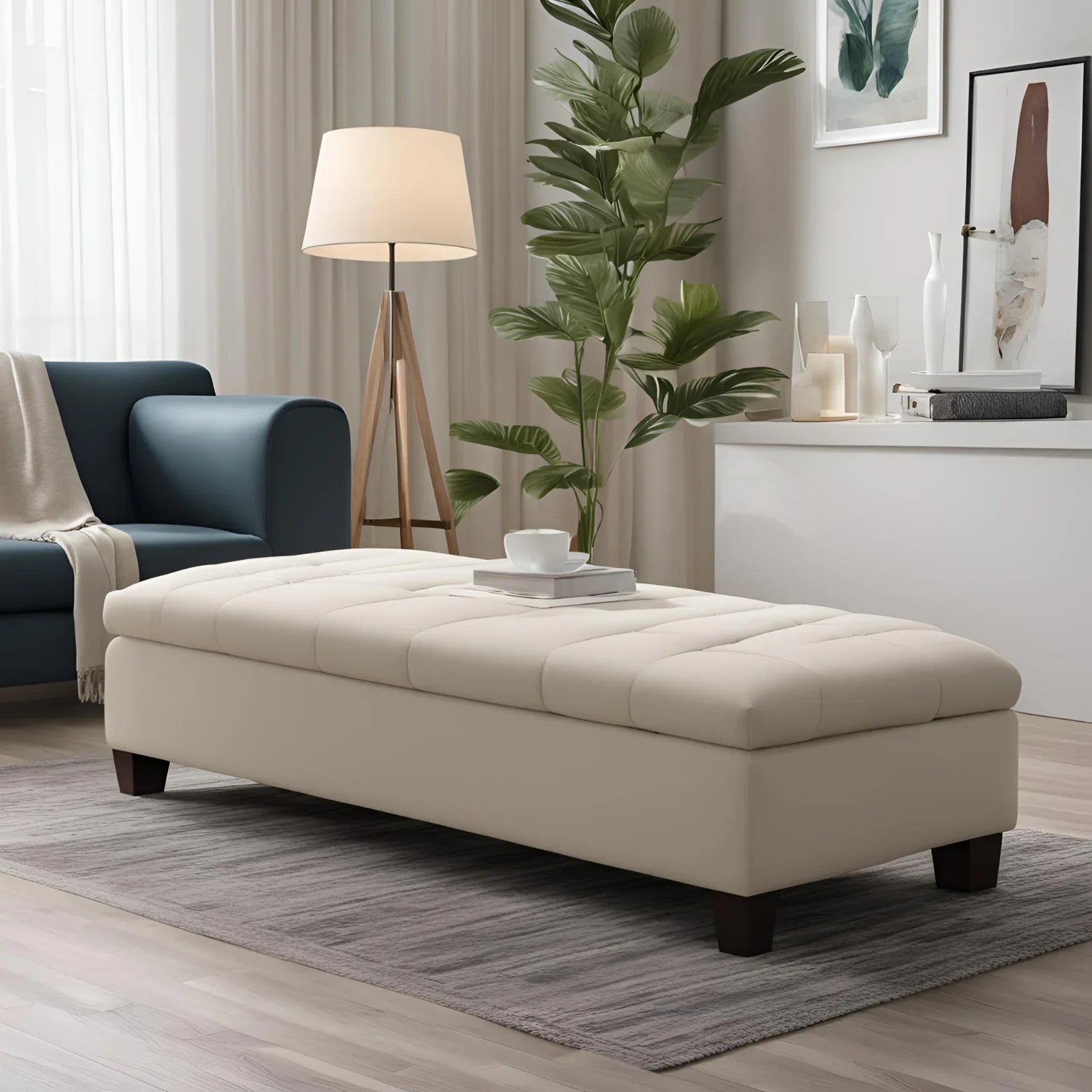 Minimalist Wooden Bench for Hallway - Ottoman - CRUZ INTERNATIONAL - Furniture Store